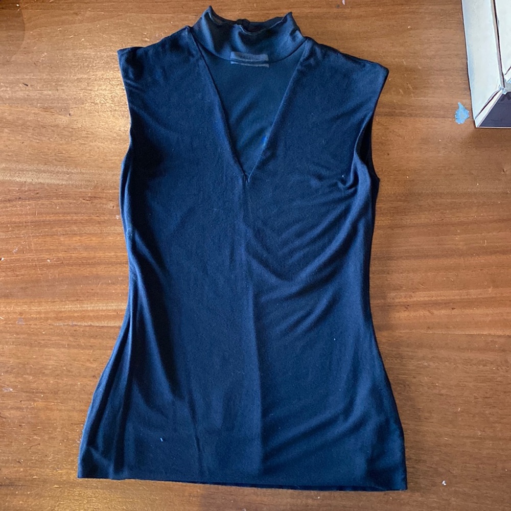 Bundle only BAILEY 44 Black Mesh Mock Neck Sleeveless Top